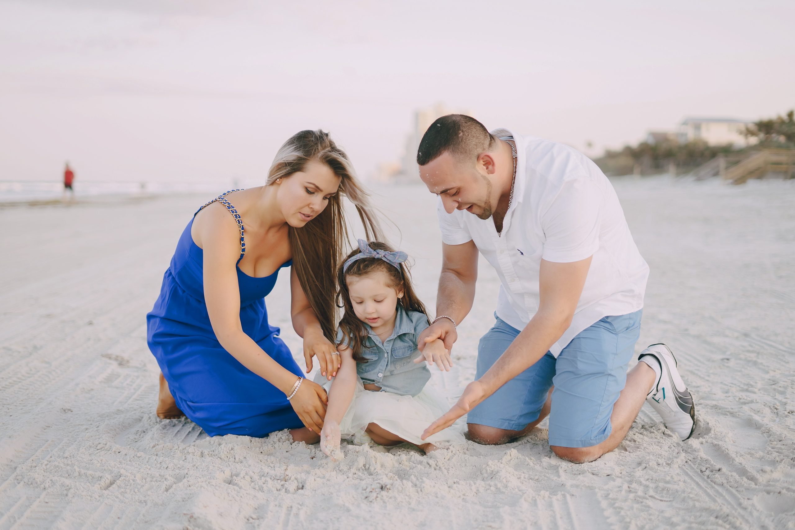 beautiful family on the beach